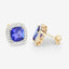 5.98 Carat Genuine Tanzanite and White Diamond Earrings in 14K Gold