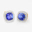 5.98 Carat Genuine Tanzanite and White Diamond Earrings in 14K Gold
