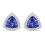 4.62 Carat Genuine Tanzanite and White Diamond Earrings in 14K White Gold