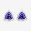 4.62 Carat Genuine Tanzanite and White Diamond Earrings in 14K White Gold