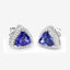 4.62 Carat Genuine Tanzanite and White Diamond Earrings in 14K White Gold