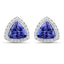 3.82 Carat Genuine Tanzanite and White Diamond Earrings in 14K White Gold