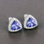 3.82 Carat Genuine Tanzanite and White Diamond Earrings in 14K White Gold