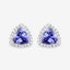 3.82 Carat Genuine Tanzanite and White Diamond Earrings in 14K White Gold