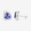 3.82 Carat Genuine Tanzanite and White Diamond Earrings in 14K White Gold