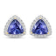 Boucles d'oreilles en tanzanite véritable de 3,82 carats et diamants blancs en or 14K