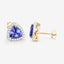 Boucles d'oreilles en tanzanite véritable de 3,82 carats et diamants blancs en or 14K