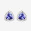 Boucles d'oreilles en tanzanite véritable de 3,82 carats et diamants blancs en or 14K