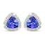 Boucles d'oreilles en or blanc 14K avec tanzanite et diamants de 3,70 carats