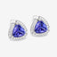 Boucles d'oreilles en or blanc 14K avec tanzanite et diamants de 3,70 carats