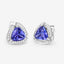 Boucles d'oreilles en or blanc 14K avec tanzanite et diamants de 3,70 carats