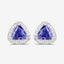 Boucles d'oreilles en or blanc 14K avec tanzanite et diamants de 3,70 carats