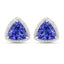 4.24 Carat Genuine Tanzanite 14K White Gold Earrings