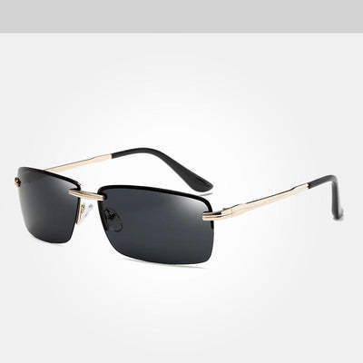 Premium Rimless Polarized Sunglasses for Men - Stylish Gold Shades - Korvel