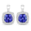 Pendientes de Tanzanita y Diamante Blanco de 5.95 Quilates en Oro Blanco de 14K
