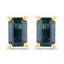 Boucles d'oreilles en saphir bleu véritable de 0,80 carat en or jaune 14K