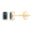 Boucles d'oreilles en saphir bleu véritable de 0,80 carat en or jaune 14K