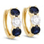 Pendientes de Zafiro Azul de 3.60 Quilates y Diamante Creado en Laboratorio en Oro de 14K