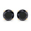 3.84 Carat Genuine Black Diamond 14K Yellow Gold Earrings