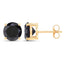 Boucles d'oreilles en diamant noir véritable de 4,12 carats en or jaune 14K