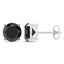 Boucles d'oreilles en diamant noir véritable de 4,25 carats en or blanc 14K