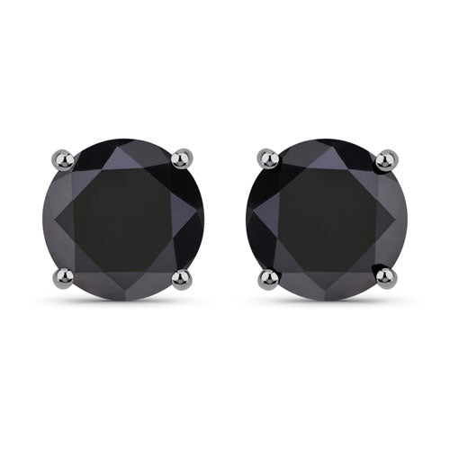 Pendientes de diamante negro genuino de 4.91 quilates en oro blanco de 14K