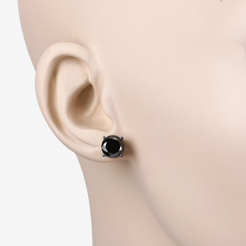 Pendientes de diamante negro genuino de 4.91 quilates en oro blanco de 14K