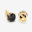 3.84 Carat Genuine Black Diamond 14K Yellow Gold Earrings