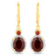 Boucles d'oreilles en argent sterling avec rubis teintés de 6,98 carats et diamants blancs