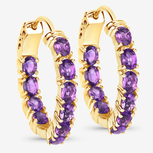 Pendientes de Amatista Genuina de 3.20 Quilates en Plata Esterlina .925