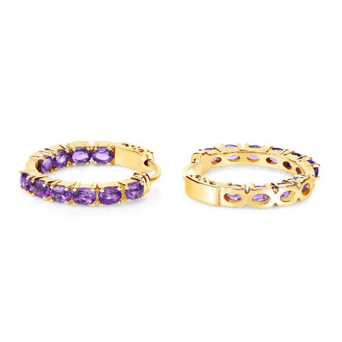 Pendientes de Amatista Genuina de 3.20 Quilates en Plata Esterlina .925