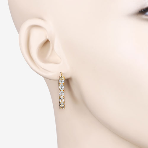 Boucles d'oreilles en argent sterling avec topaze bleue véritable de 3,80 carats