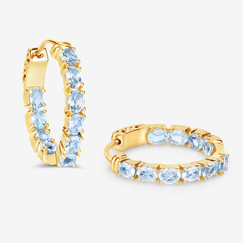 Boucles d'oreilles en argent sterling avec topaze bleue véritable de 3,80 carats