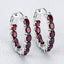 Pendientes de aro de plata esterlina con granate genuino de 4.00 quilates