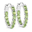 Pendientes de aro de plata esterlina .925 con peridoto genuino de 3.40 quilates