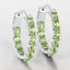 Pendientes de aro de plata esterlina .925 con peridoto genuino de 3.40 quilates