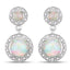 2.27 Carat Genuine Ethiopian Opal and Diamond Earrings in Sterling Silver