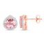 Boucles d'oreilles halo en morganite et diamants de 3,27 carats