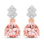 Boucles d'oreilles en morganite véritable de 3,31 carats et diamants blancs en or rose 14K