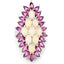 Bague en argent sterling avec opale et rhodolite de 8,37 carats