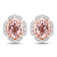 Pendientes Halo de Morganita y Diamante de 3.52 Quilates en Oro Rosa de 14K