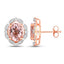 Pendientes Halo de Morganita y Diamante de 3.52 Quilates en Oro Rosa de 14K