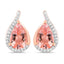 Boucles d'oreilles en morganite véritable de 2,43 carats et diamants blancs en or rose 14K