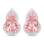 Boucles d'oreilles en or rose 14K avec morganite véritable de 2,37 carats et diamants blancs
