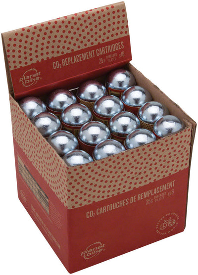 Planet Bike 25g Threaded CO2 Cartridge - Box of 16
