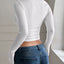 Ribbed Long Sleeve Crop T-Shirt