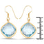 Boucles d'oreilles pendantes en topaze bleue plaquées or jaune 14K