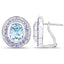 6.30 Carat Genuine Blue Topaz and Tanzanite Earrings