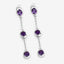 Boucles d'oreilles en argent sterling .925 avec améthystes véritables de 2,04 carats