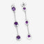 Boucles d'oreilles en argent sterling .925 avec améthystes véritables de 2,04 carats
